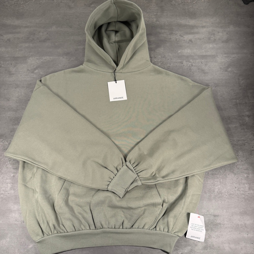 ASOS Arrange Hoodie Womens S Oversized Balloon Sleeve Sage Green Heavyweight NEW